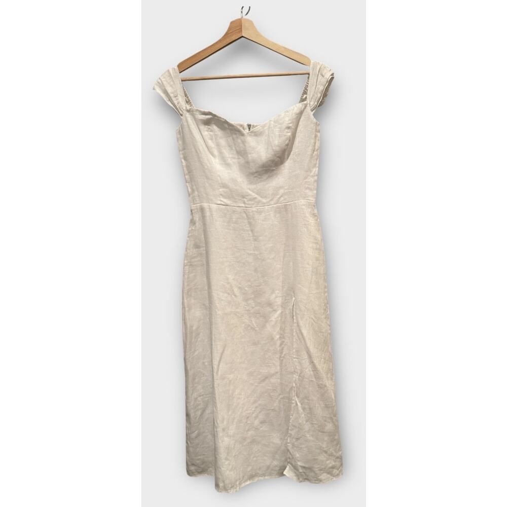 Reformation Bridgton Linen Midi Dress Size 6